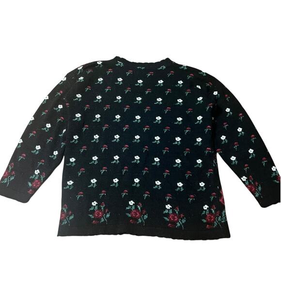 Vintage 90s Classic Elements Rose Sweater Size Petite Small - Picture 2 of 5